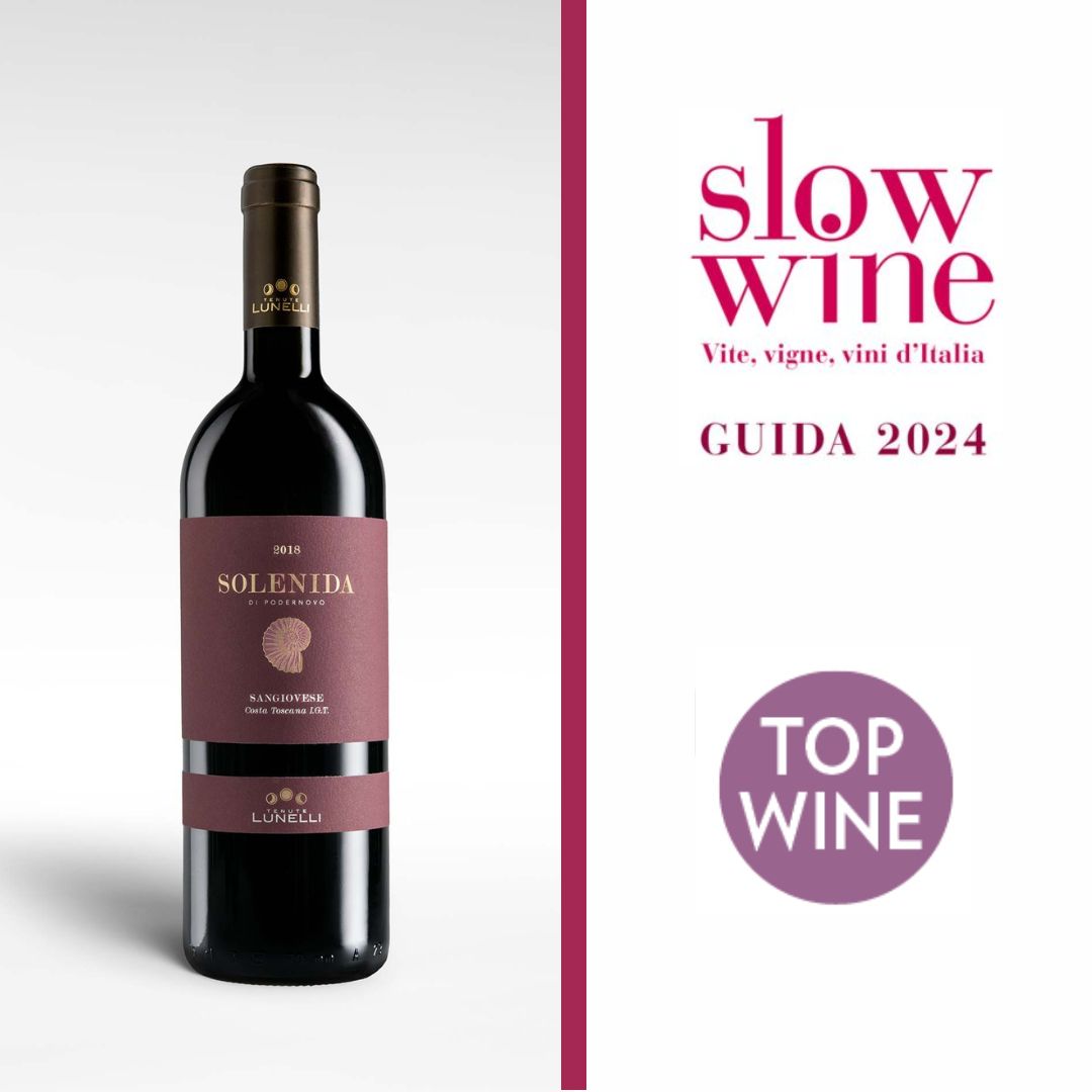 Tenute Lunelli Solenida 2018, Sangiovese, Costa Toscana I.G.T. is  Top Wine for the Slow Wine Guide